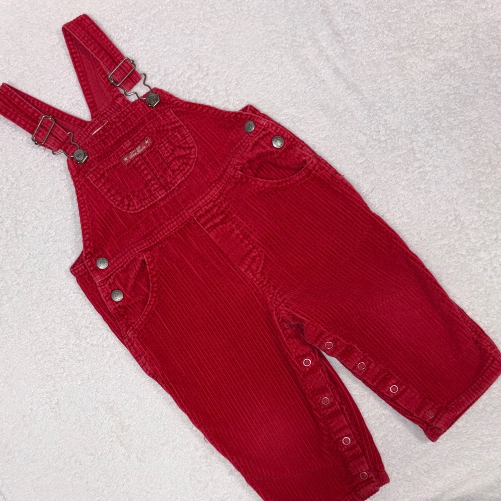 Vintage gap red wide wale corduroy carpenter style overalls 2xl 24-30m